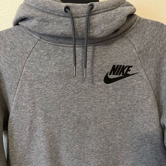 Nike Gray Cowl Neck Women Hoodie Size  S - Picture 4 of 7